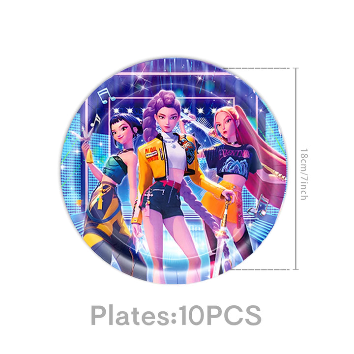 K-Pop D-Demon H-Hunter Birthday Party Decoration Cartoon Anime Hunter Figures Balloons Cake Topper Banner Birthday Decoration