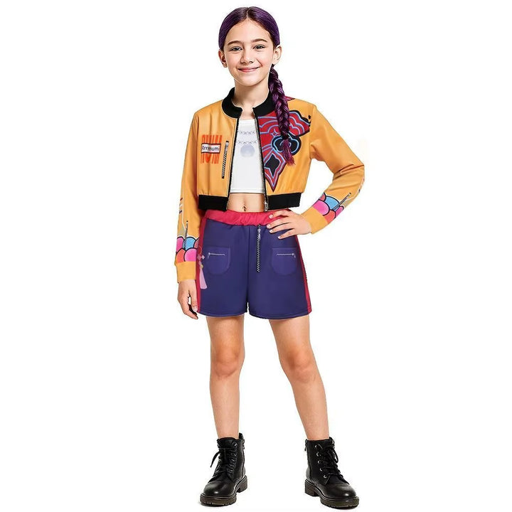 Huntrix Golden KPDH Kdpop Rumi Mira Zoey Cosplay Costume Kids Girls Birthday Party Halloween Stage Performance Clothes