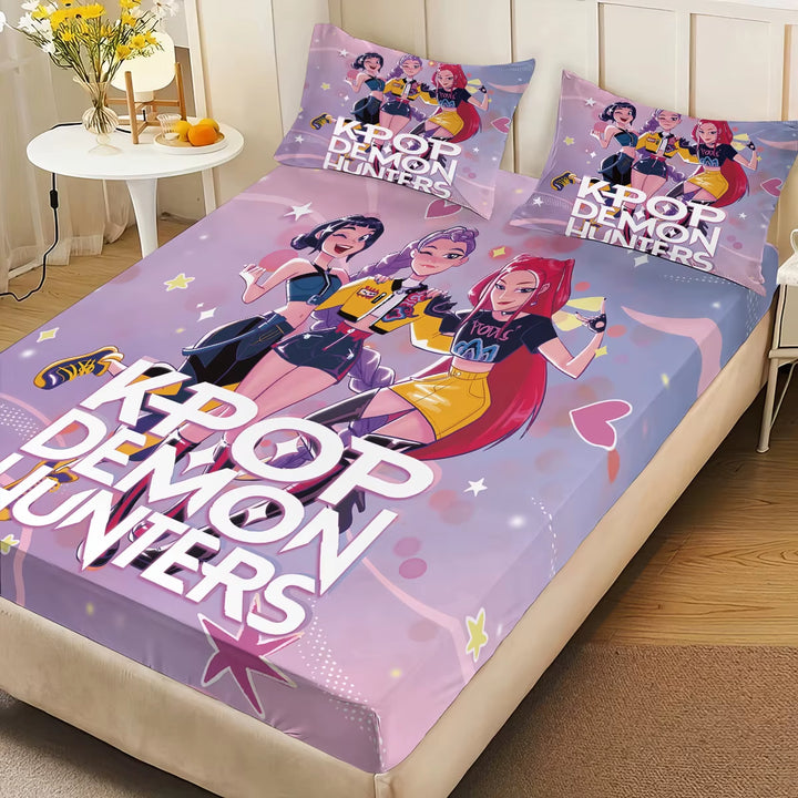 Anime K-Pop Demon Hunters bedspread soft machine washable bedding