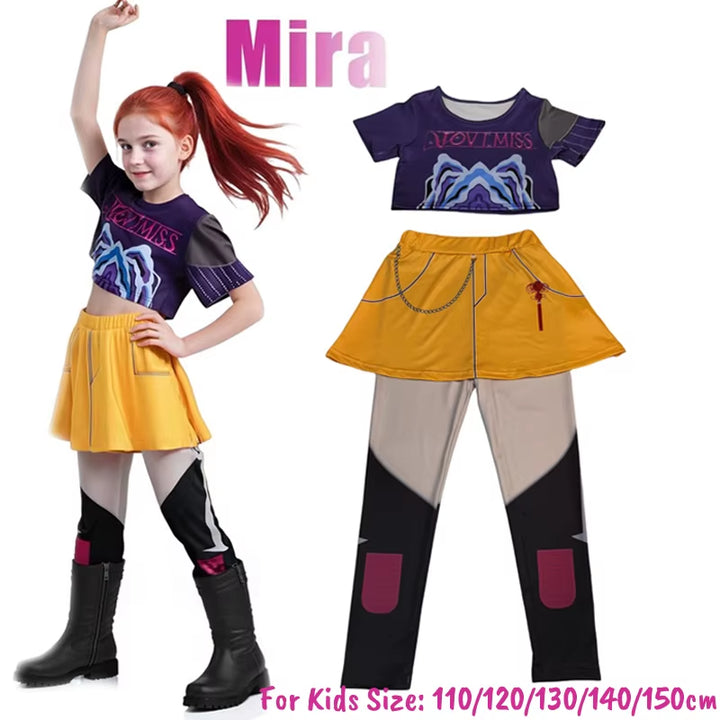 Kpop Demon Hunters Rumi Mira Zoey Role Playing Costumes for Childrens Performances Halloween Costumes