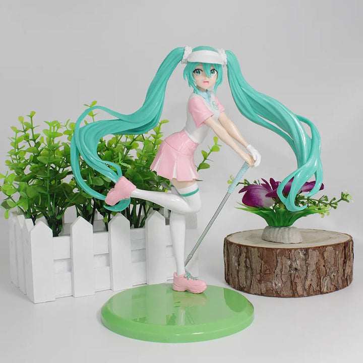 Hatsune Miku cheerleader figurine shelf display