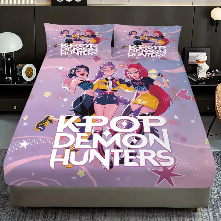 K-Pop Demon Hunters anime bedding set for teens and fans